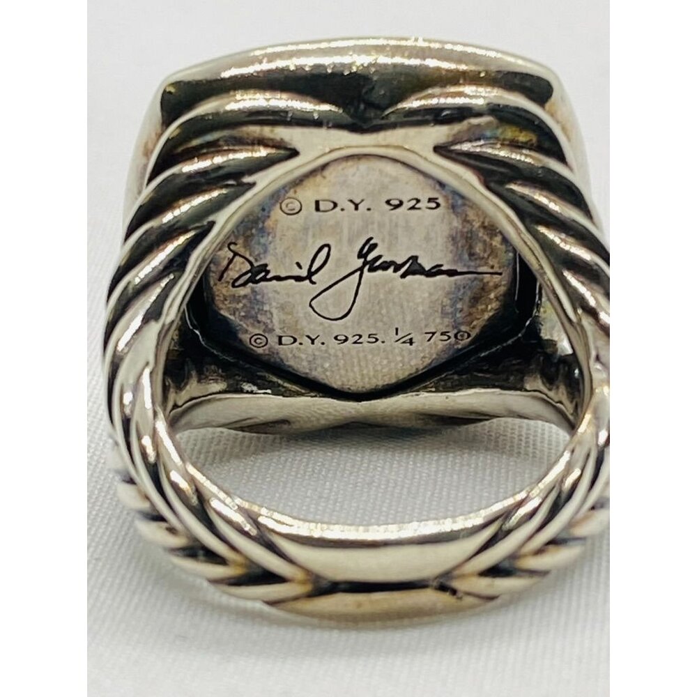 David Yurman Albion Faceted Dome Ring Sterling Silver Bonded 18K - Picture 7 of 11